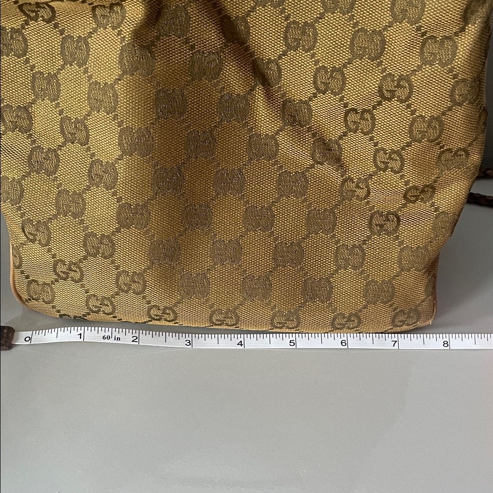 100% authentic great condition Gucci Brown Monogram Canvas Bag with Leather Trim - Picture 11 of 15